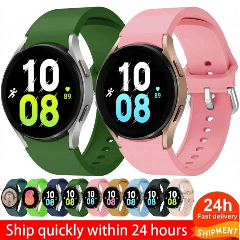 Silikonarmband für Samsung Galaxy Watch 7/6/5/4 40/44 mm 5 Pro 45 mm Sportarmband Galaxy Watch 6/4 Classic 47/43 mm 42/46 mm