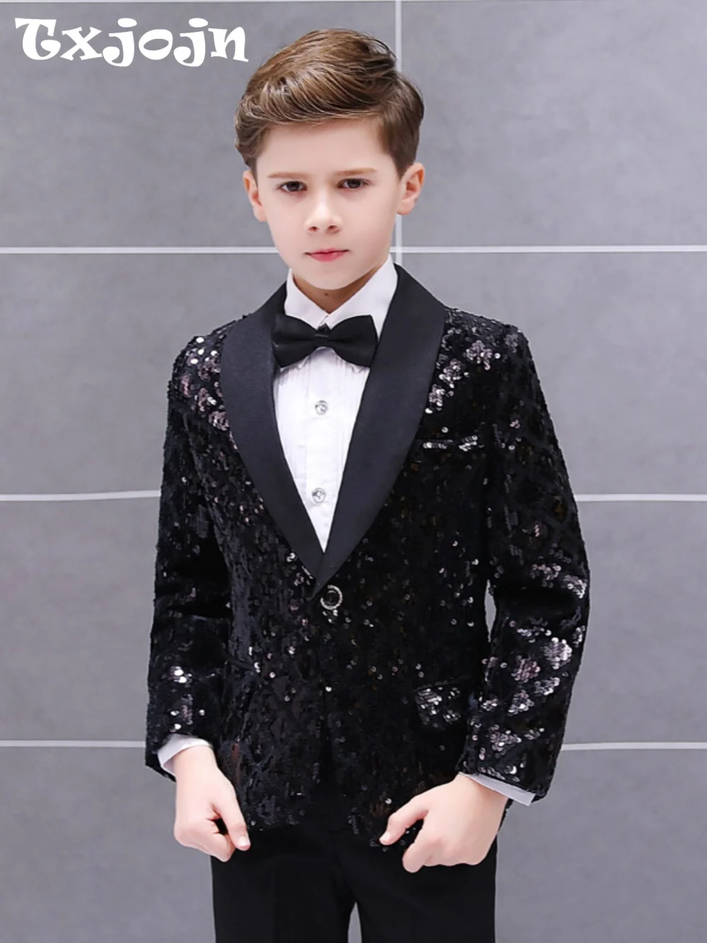 

Высококачественный роскошный детский костюм-тройка для мальчиков: элегантный черный комплект для свадебного торжества, выступления на фортепиано и официальных мероприятий