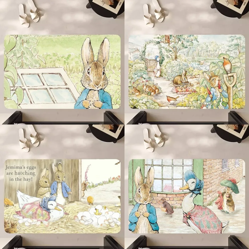 cartoon p-peter cute rabbit  Floor Mat Anti-Slip Bathroom Kitchen Bedroom Living Room Entrance Rug Home Decor