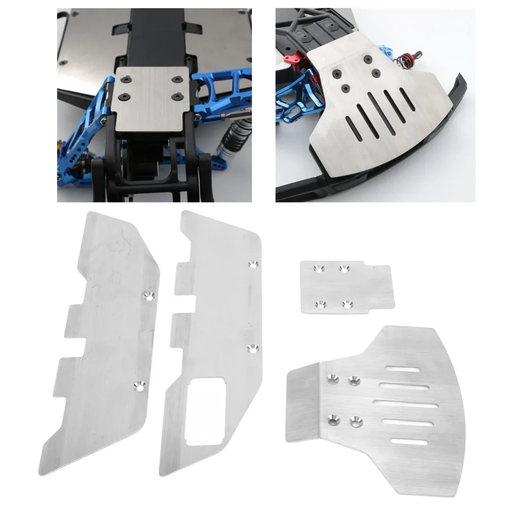 Stainless Steel Chassis Armor Protector Easy Install With Screws RC Chassis Armors Set for Traxxas 2WD 1/10 RC Car