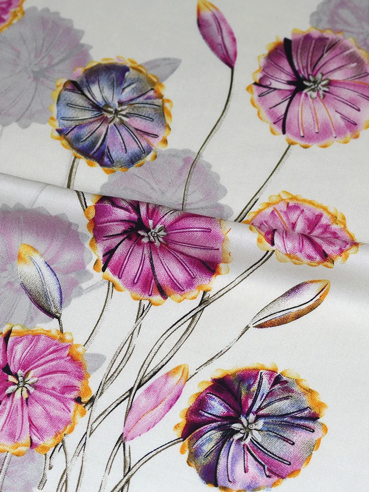 Summer Rayon Printed Fabric Per Meter for Needlework Pajamas Dress Skirt T-shirt Pants Diy Sewing Thin Soft Smooth Cloth Floral
