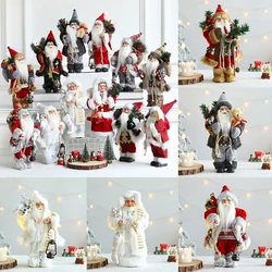 20/28cm Cute Santa Claus Doll Standing Santa Claus Statue 2023Xmas Tree Ornament Christmas Decor Home Navidad Gift New Year 2024