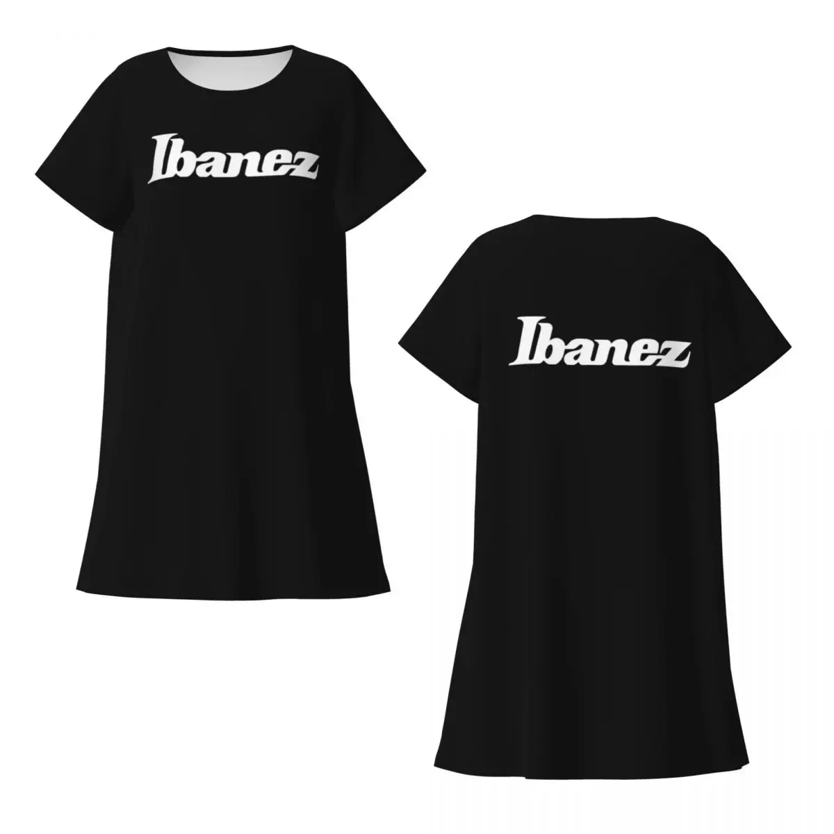 Custom Ibanez Guitars Short Sleeves Nightdress For Sleeping Sleepshirts Women Short Sleeve Nightgowns Soft Pajama Dress