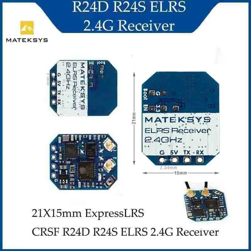 

MATEK Long Range ELRS-R24-D Specifications Mini ExpressLRS CRSF R24D R24S ELRS 2.4G Receiver for FPV Racing Freestyle Nano Micro