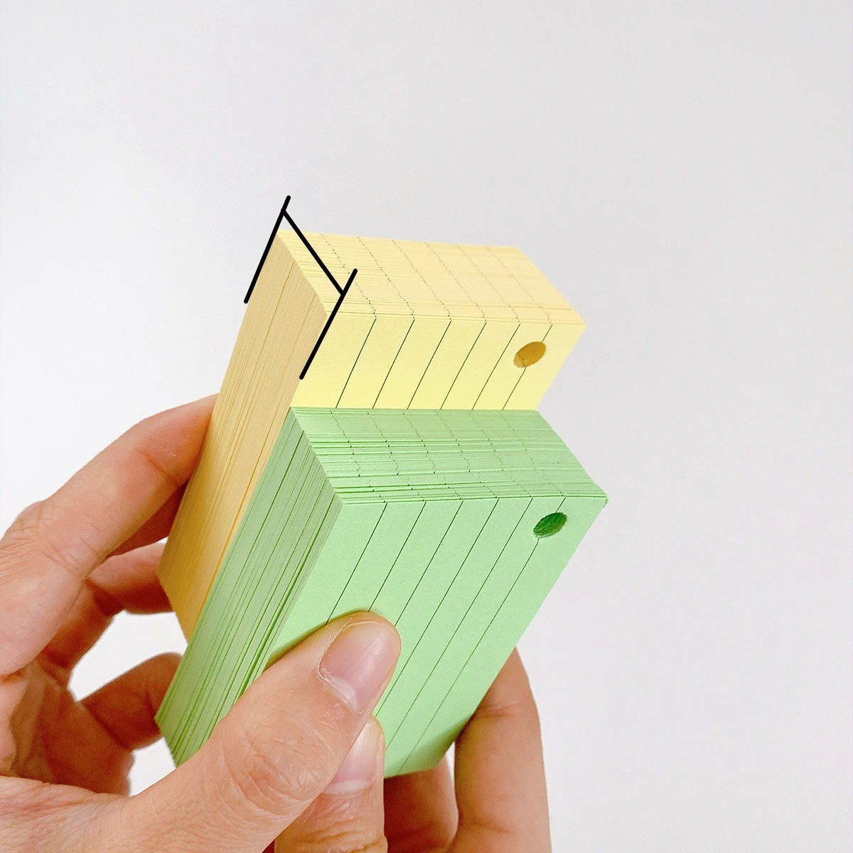 100 ورقة بطاقات مؤشر ملونة مبطنة، بطاقات تعليمية مسطرة للدراسة والتعلم والملاحظات المدرسية، بطاقات ملاحظات ورقية بفتحات مثقوبة