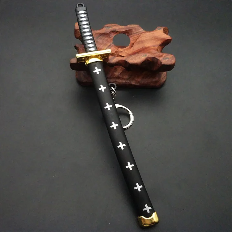 Eight Color Mini Roronoa Zoro Sword Keychain For Men Buckle Toolholder Scabbard Katana Sabre Car Keyrings Gift Key Chains