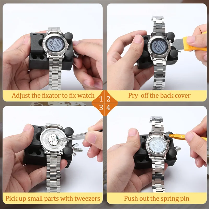 Watch Repair Kit Strap Remover Bottom Opener Repair Watch Fixing And Adjusting Tools (149 Pcs)