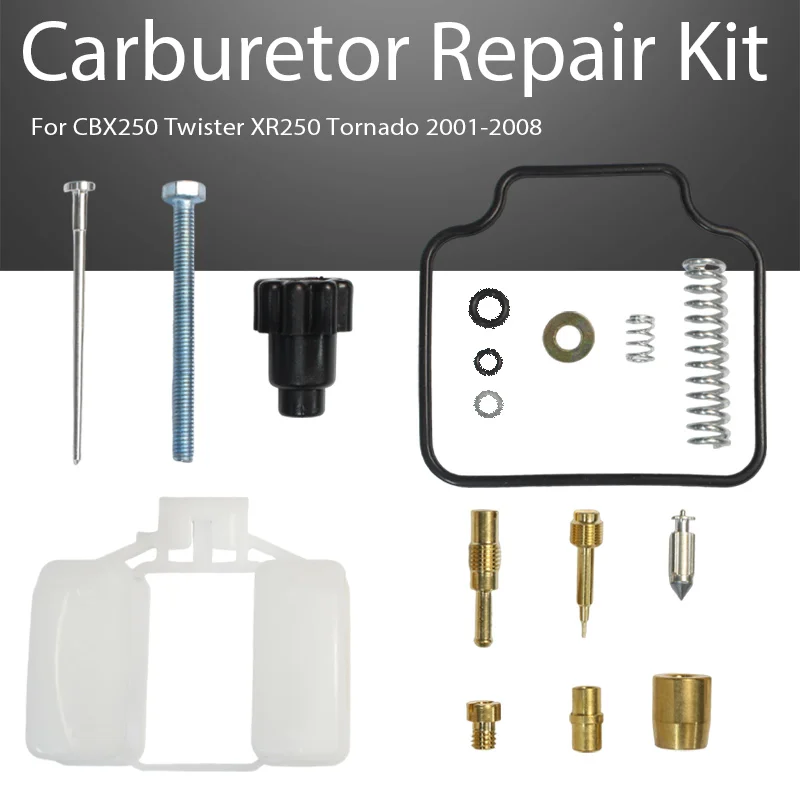 Kit de Reparación de Carburador, Juego de Agujas y Juntas para Carburador VE07, Compatible con CBX250 Twister XR250 Tornado 2001-2008