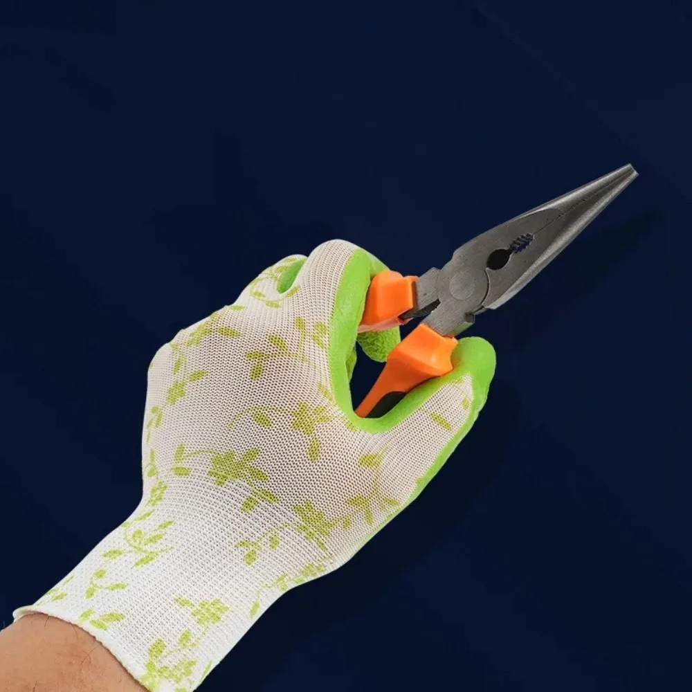 

3Pairs Creative Breathable Gardening Gloves Comfortable Printed Latex Foam Gloves Flexible Lightweight Working Glove for Men