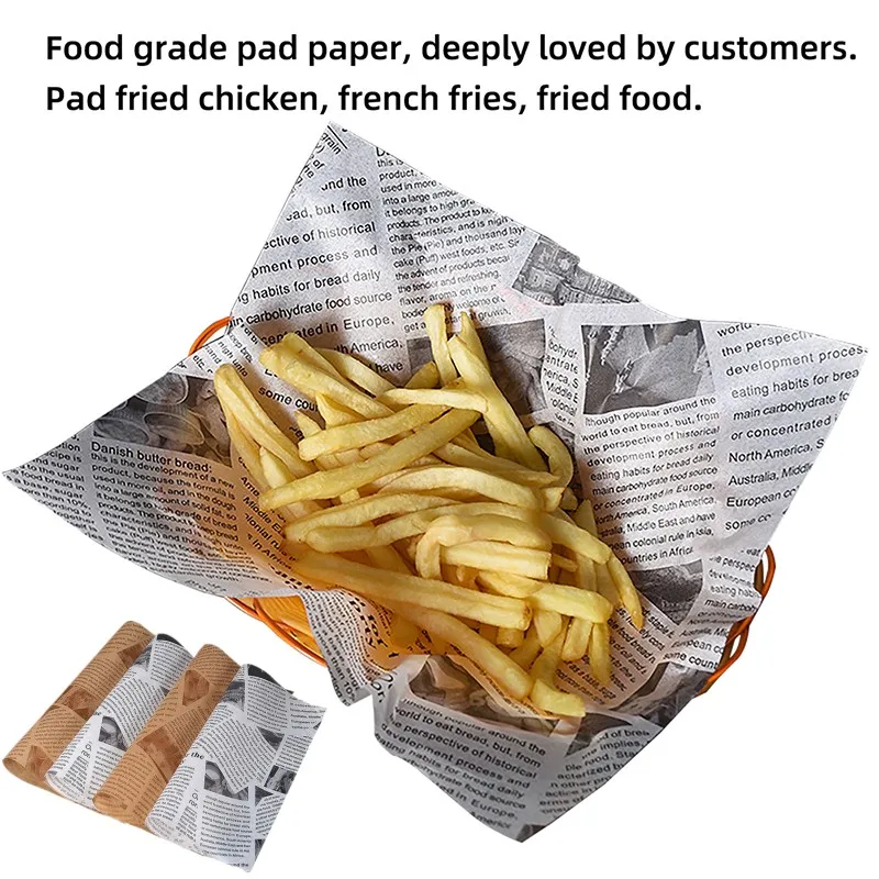 30 Sheets Oil-Proof Wax Paper Food Wrapper Paper Bread Sandwich Burger Fries Wrapping Baking Tools Fast Food Bread Oilpaper