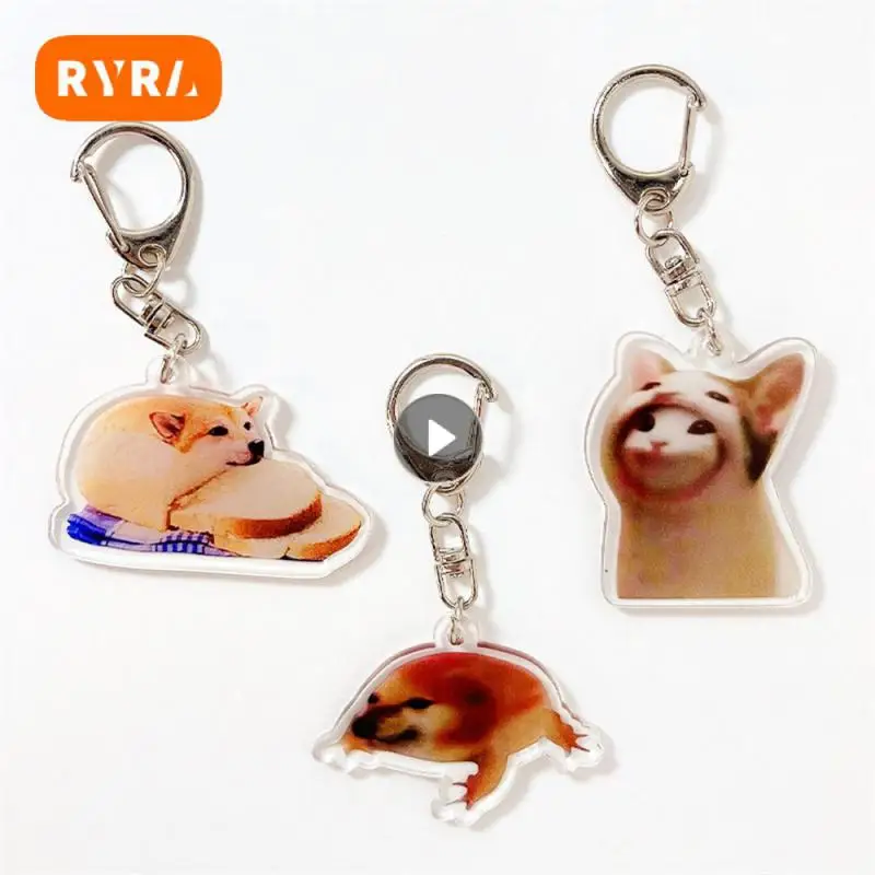 2023 Creativity Happy Banana Cat Cute Pendant Meme Keychain Student Gift Funny Resin Lanyard Small Pendant Phone Chain Jewelry