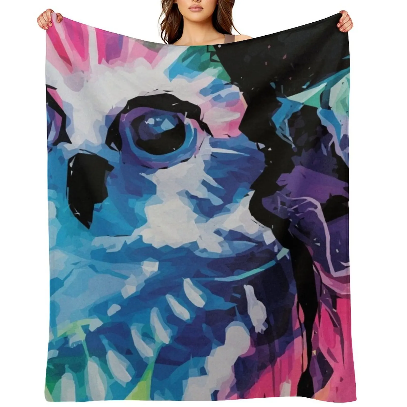 

Color Owl Stare Throw Blanket christmas gifts Shaggy blankets and throws For Baby Blankets
