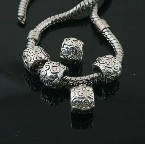 

35pcs 7*6mm ,hole:4mm Alloy charms tibetan silver spacer beads fit bracelet accessories HWL0125