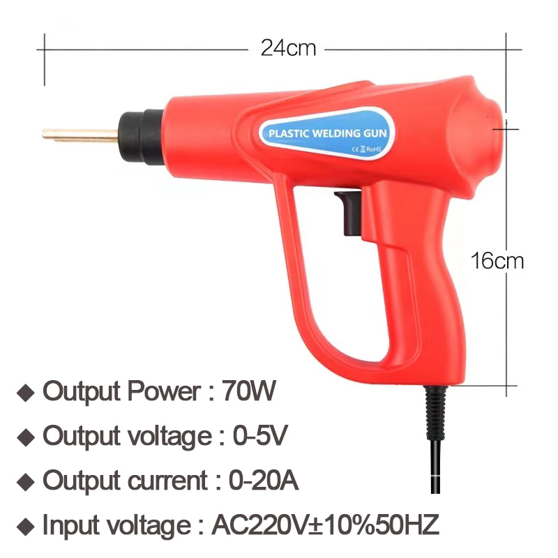 70W Hot Stapler Plastic Welder Machine Soldering Iron Car Bumper Repair Kit Workshop PVC Welding Gun Garage Nailer Nails