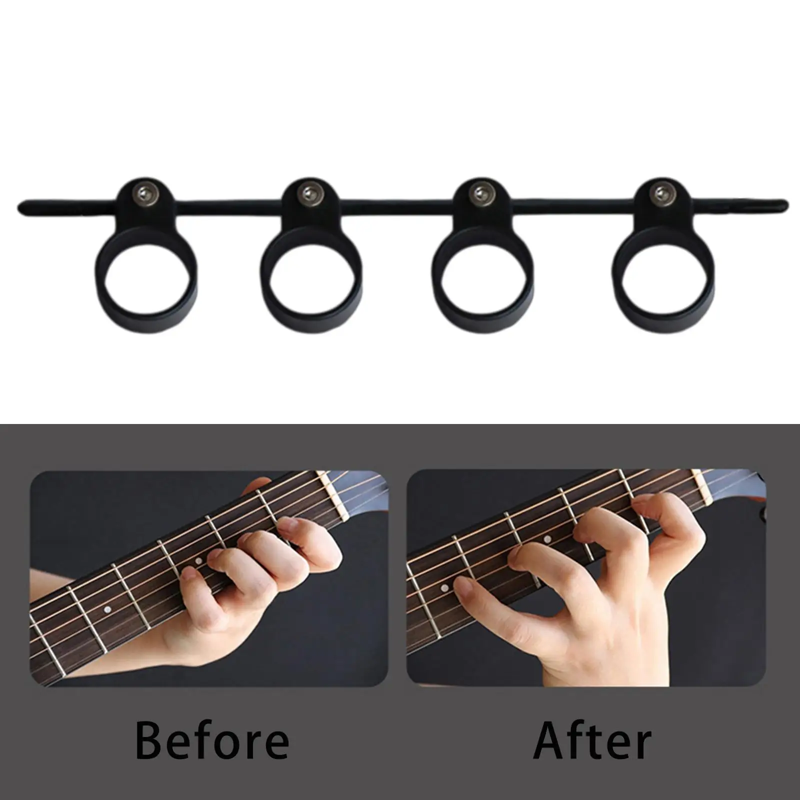 2xGuitar Finger Expansion Universal Portable Device Hand Grip black and S