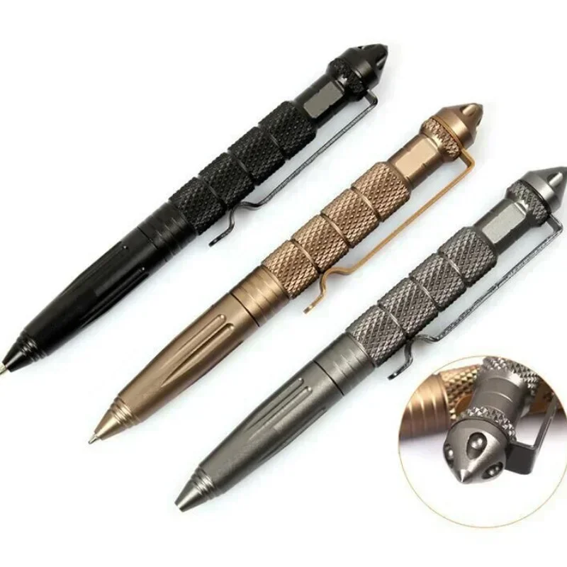 Mini Aluminum Alloy Tactical Pen Glass Breaker Emergency Survival Defense Pen Portable Outdoor Self Defense Security Tool