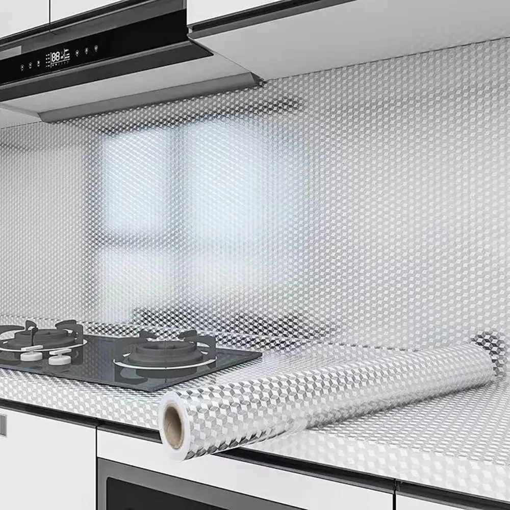 1/5/10M Kitchen Back splash Wallpaper Stickers Self Adhesive Aluminum Foil Stickers Oil Proof Waterproof Kitchen Stove Sticker - view 3