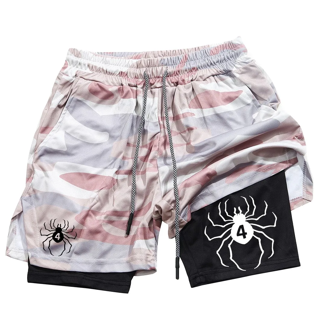 Anime Hunter x Hunter Performance Shorts for Men Breathable Spider Gym Shorts Summer Sports Fitness Workout Jogging Short Pants