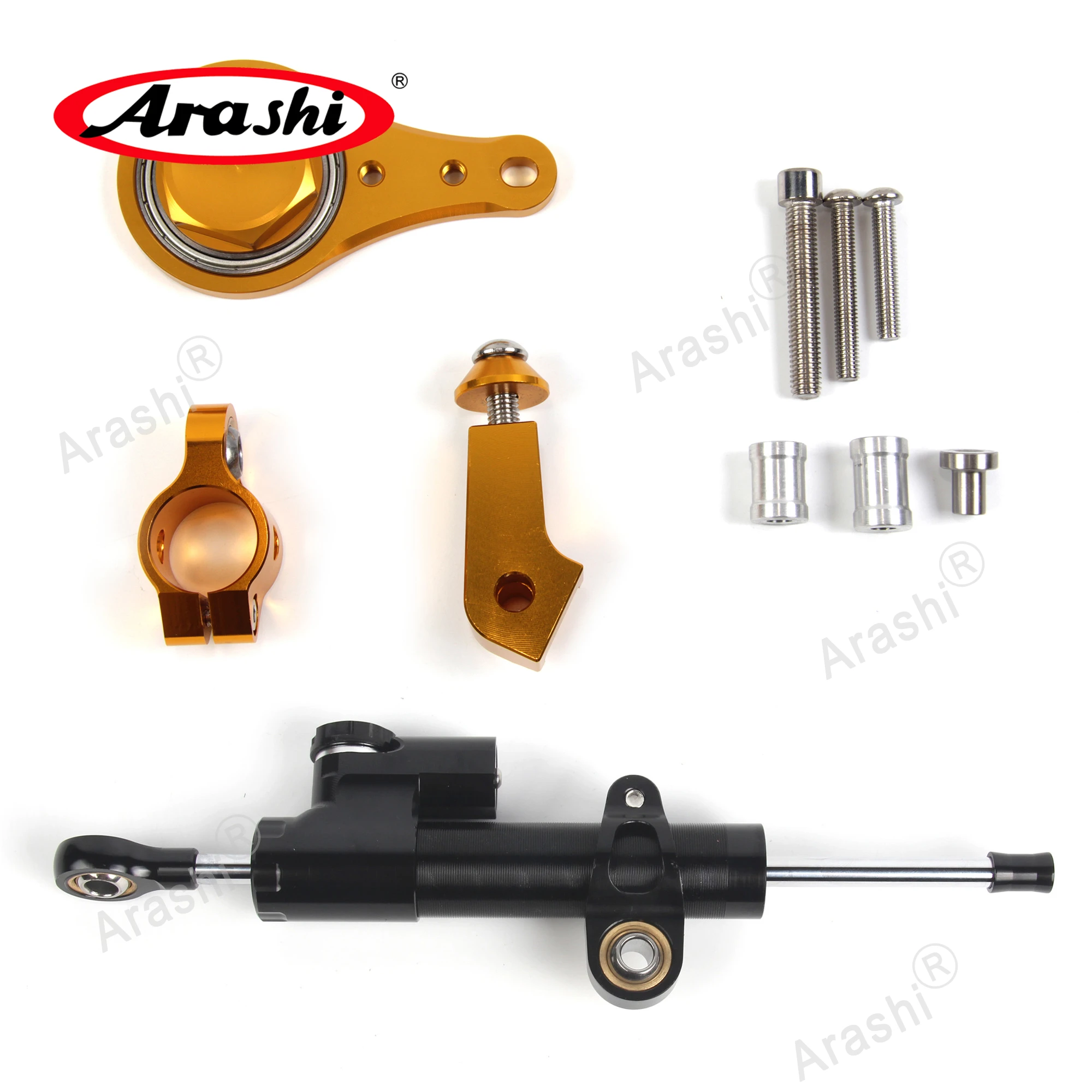 

Arashi ZX-6R Steering Damper Stabilizer Mount Bracket Kit For KAWASAKI NINJA ZX6R ZX 6R 2005 2006 Motorcycle Accessories