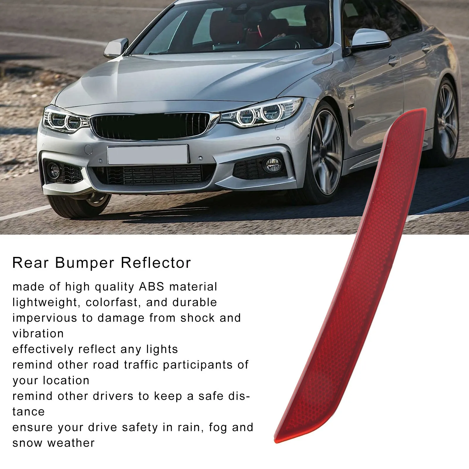 Bumper Reflector Rear Bumper Reflector Lights ABS Dustproof Tail Light Brake Indicator for F30 F31 F35 3 Series Car Accessories