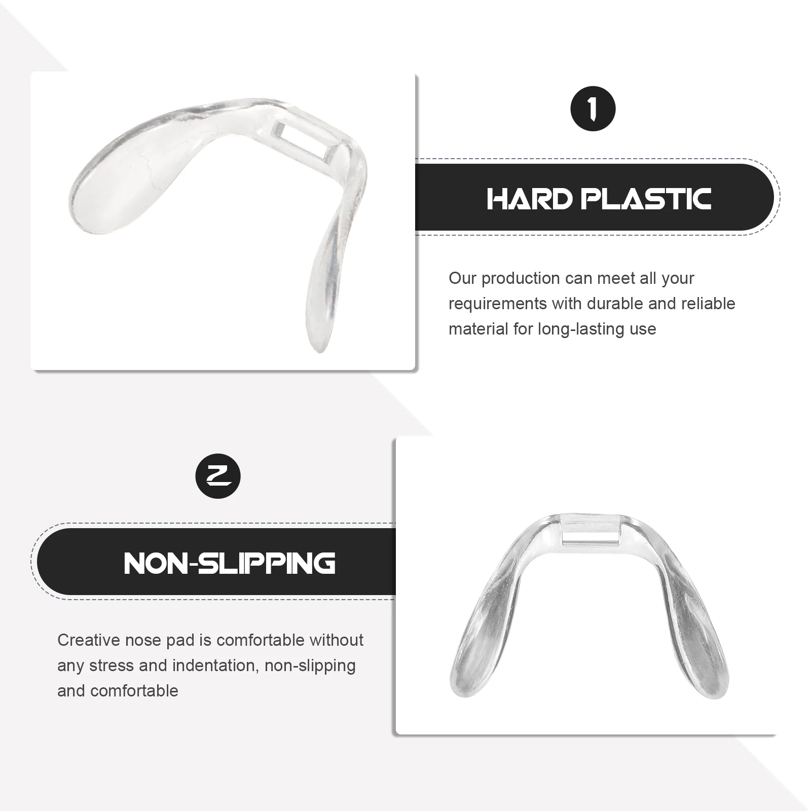 

3pcs Glasses Nose Pads Non Slip Eyeglass Parts Replaceable Optical Supplies 5 5x1 5 Comfortable Plastic Accessories