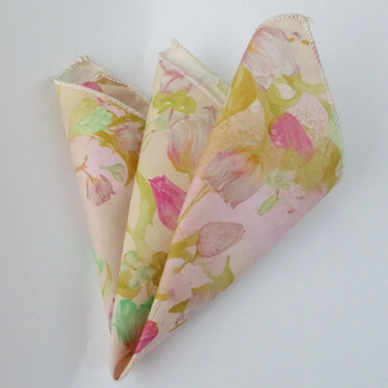 المألوف الرجال الأزهار زهرة القطن منديل جميل 25 سنتيمتر الأخضر الأزرق المطبوعة وشاح قميص اليومية دعوى اكسسوارات الزفاف