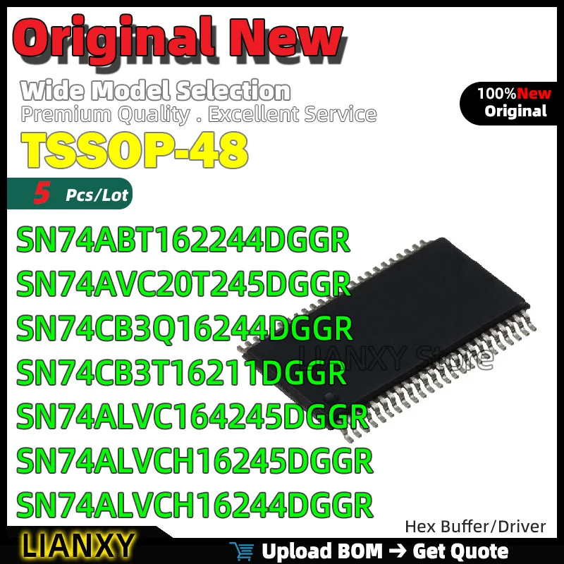 5pcs TSSOP-48 SN74ABT162244DGGR SN74AVC20T245DGGR SN74CB3Q16244DGGR SN74CB3T16211DGGR SN74ALVC164245DGGR SN74ALVCH16245DGGR