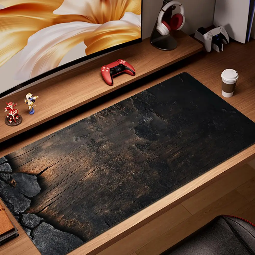

Wood pattern Mouse Pad large mousemat computer gamer office stitched edge keyboard desk mat hd printing non-slip Long Desk Pads