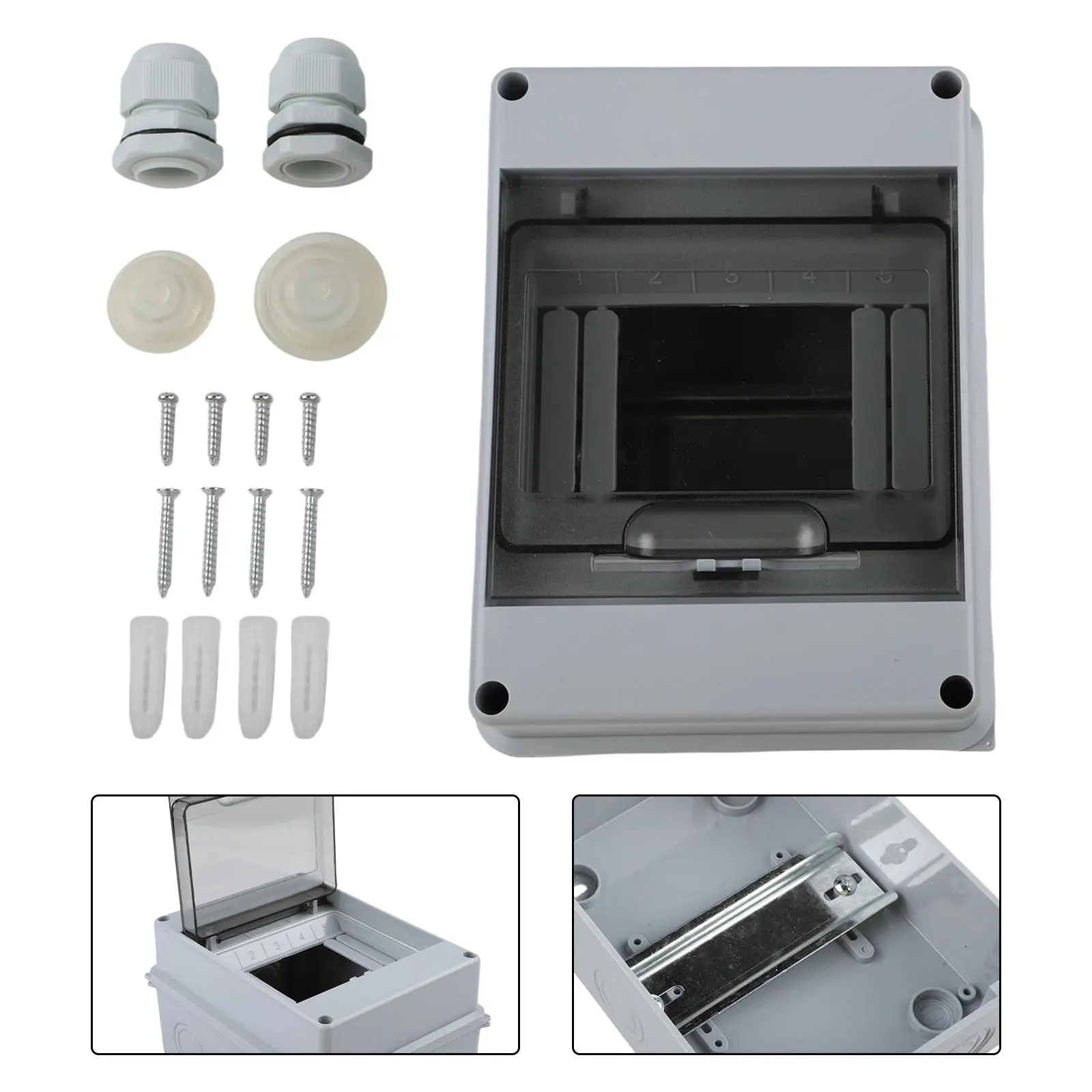 Waterproof Electrical Distribution Box for Mounted Use 5 Module Capacity with IP65 Protection from Dust and Moisture