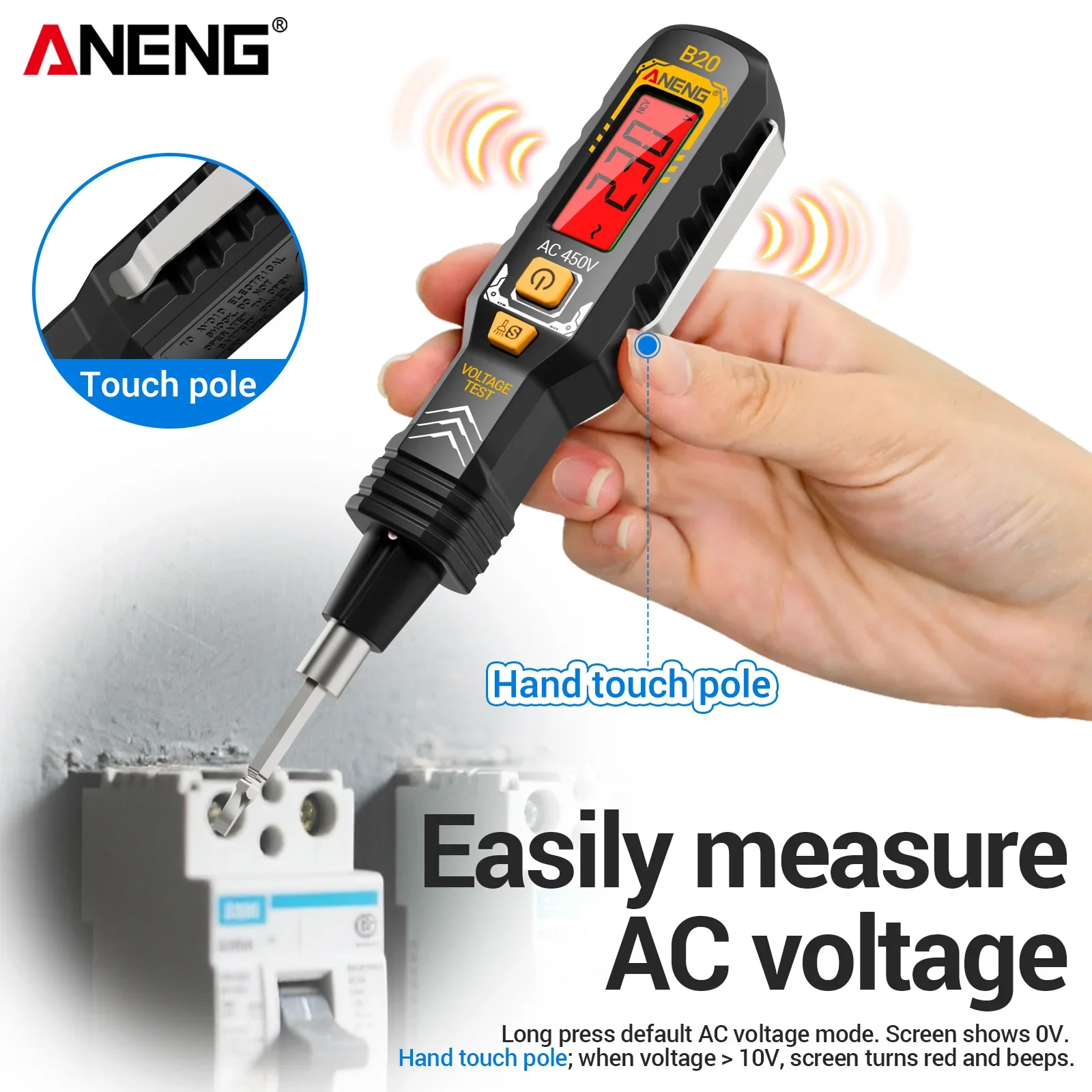 ANENG Digital Multimeter DM850 Voltmeter Resistance B20 Voltage Tester Dual-use Screwdriver Pen Electrician Repair Detector Tool