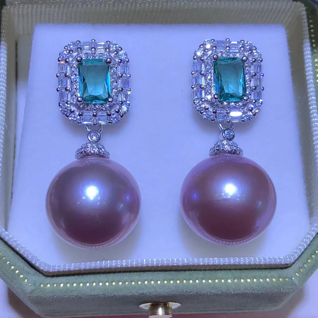 

Оптовая продажа, серьги из стерлингового серебра 925 пробы, фурнитура для крепления, базовые монтажные детали, аксессуар для жемчуга 14-15 мм, 5 пар/лот