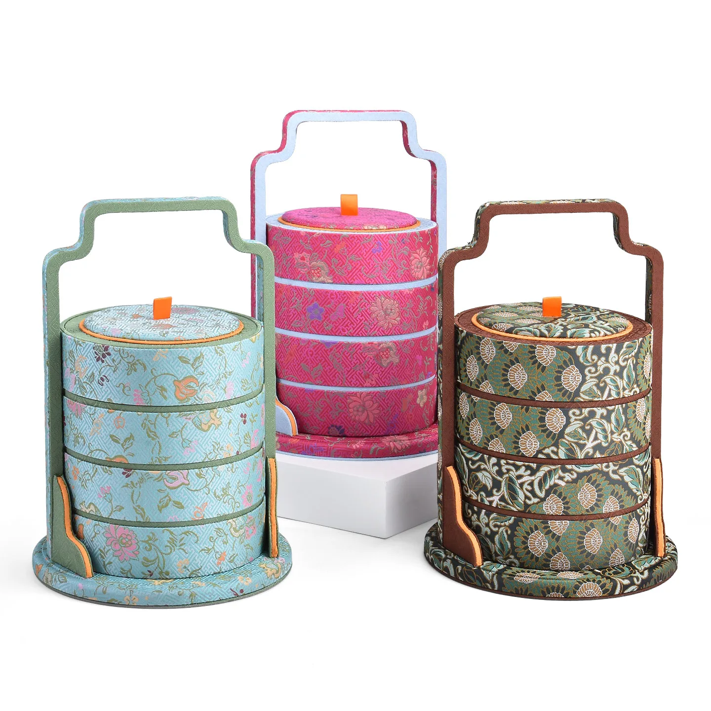 Wholesale original design luxury basket box 4 layer handle box color jewelry storage box