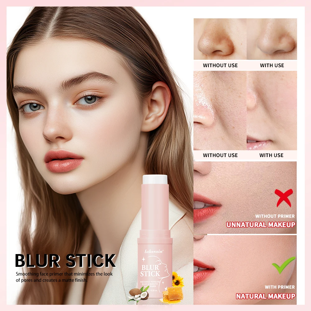 Lakerain Invisible Pore Primer Stick Natural Clear Matte Makeup Isolation Cream Face Primer Suitable for All Types