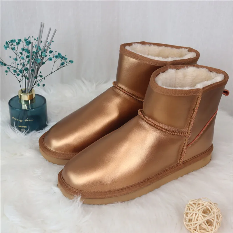 Cheap New 2023 Winter Warm Shoes Snow Boots Women Shoes Waterproof Leather Genuine Cowhide Women Boots