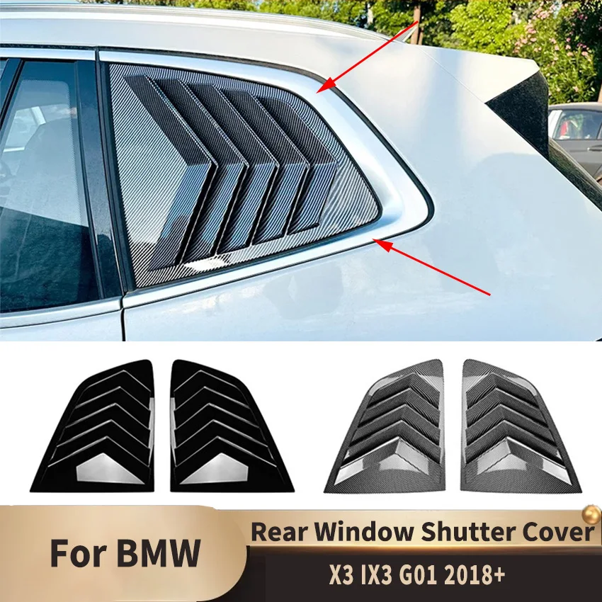 For BMW X3 IX3 G01 2018+ Car Rear Window Shutter Cover Trim Window Louver Side Vent Trim Auto Accessories