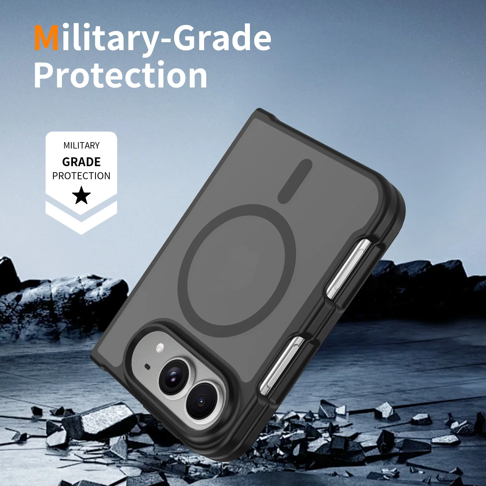 Ultra Slim Matte Magnetic Phone Case for IPhone 18 Fold Built-in Screen Protector Shockproof Full Body Protective Cover