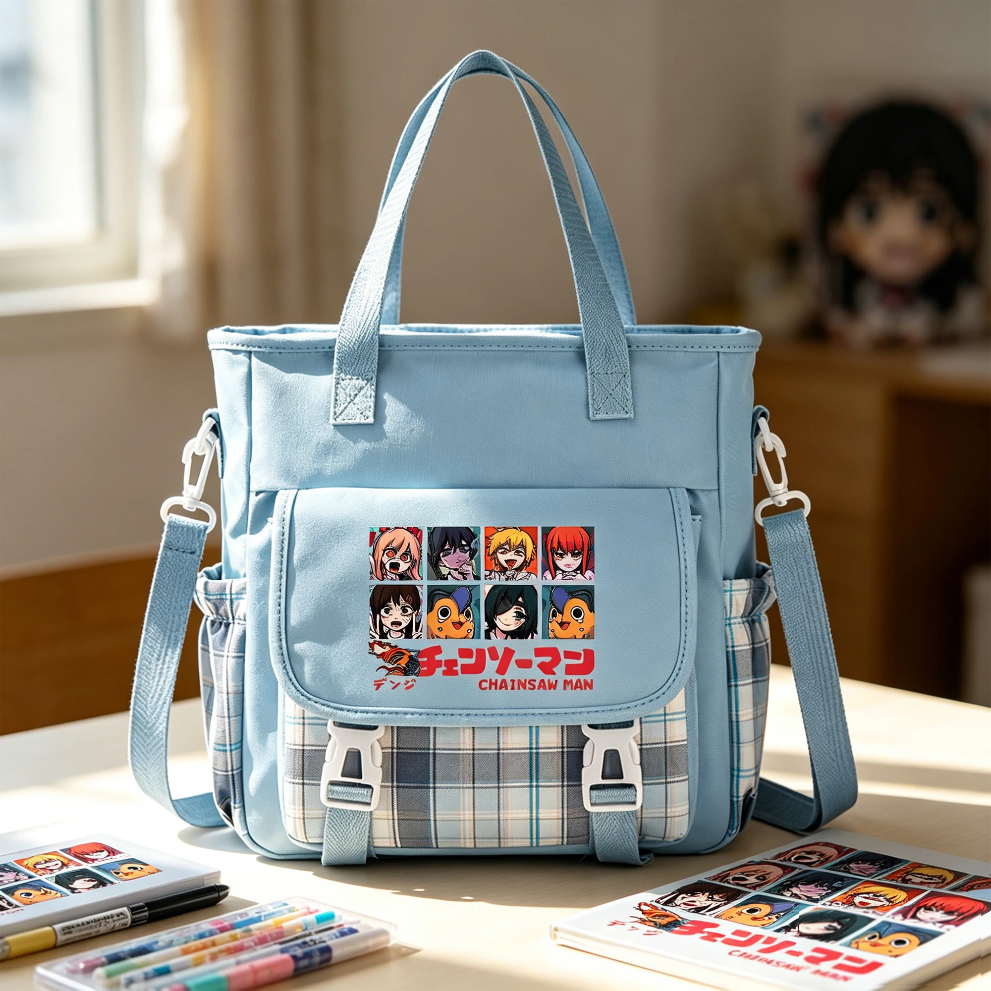 Interior Design Japan - Anime Chainsaw Man Girls Cartoon Oxford