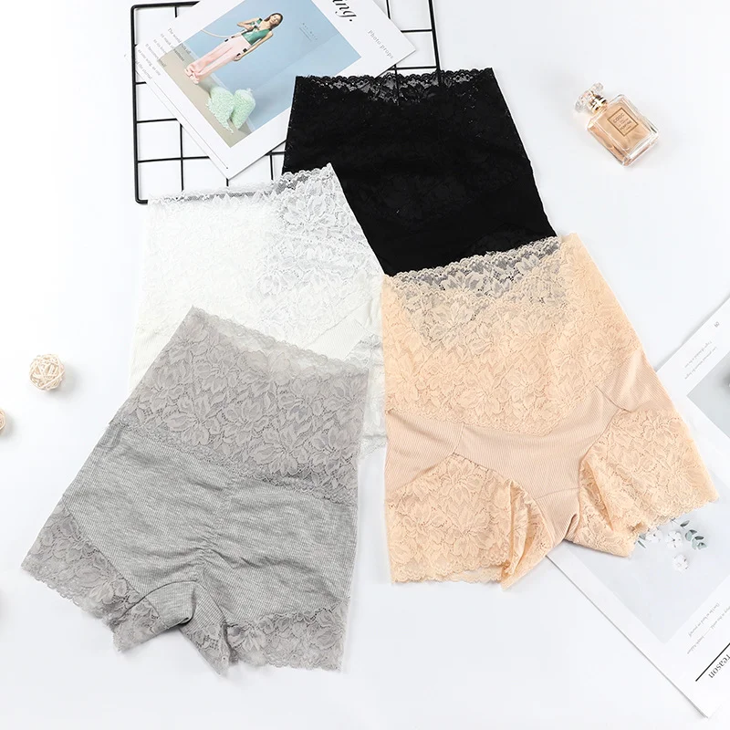 Safety Short Pants Women Seamless Underwear Sexy Lace Shorts with High Waist Panties Shorts Hot Pants Shorty Cotton Boyshort