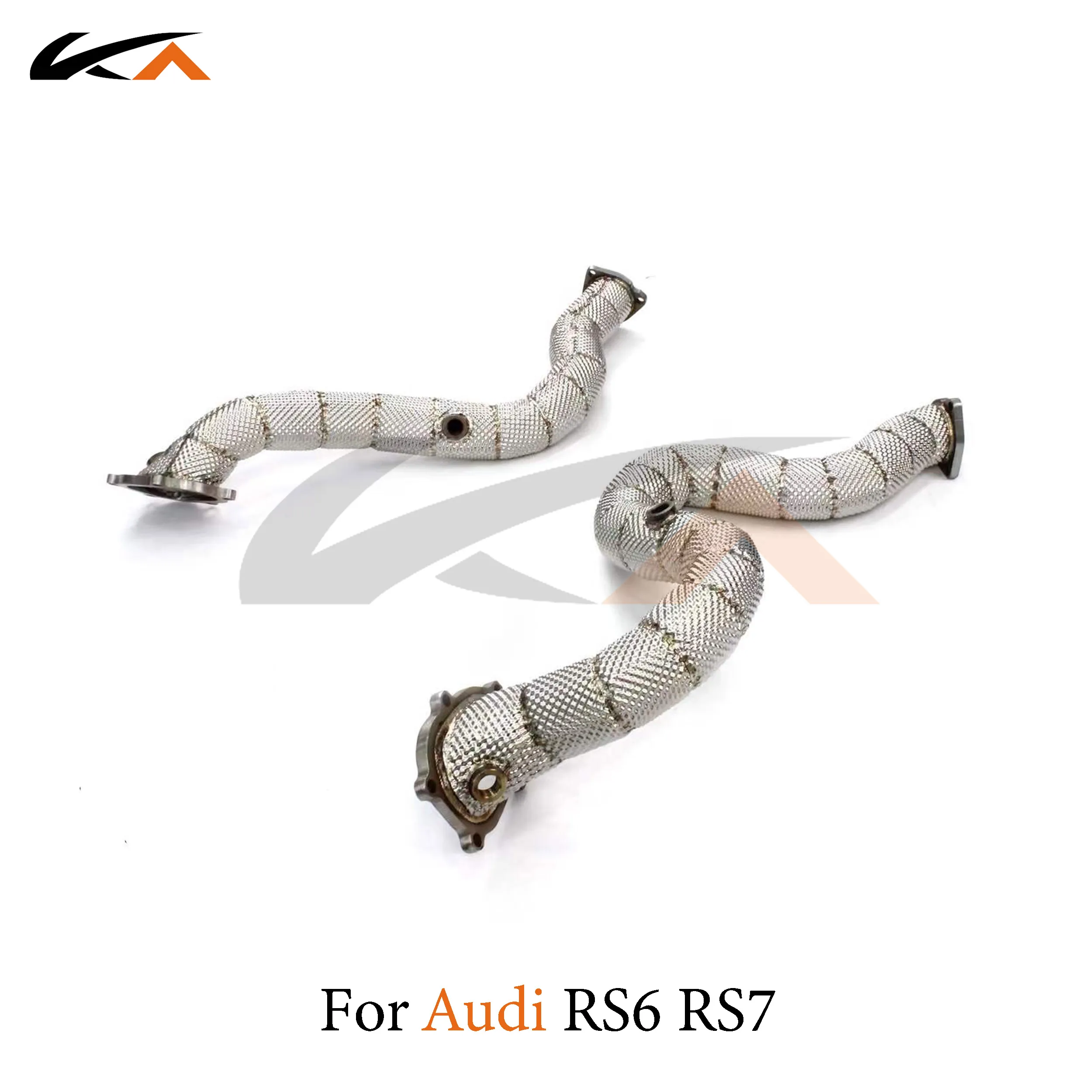 KA Tuning downpipe exhaust steel headers for Audi RS6 RS7 downpipe performance heat shield catalysis