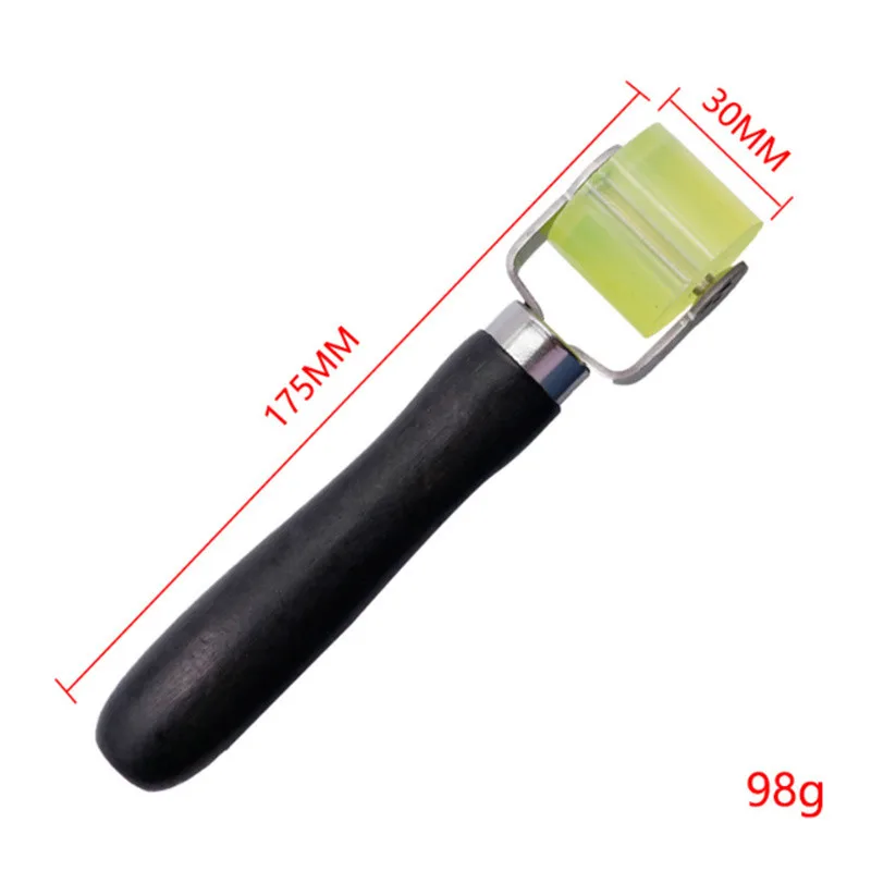 Car Sound Deadener Roller Tool - Wood Grip Handle With Solid Rubber Roller For Applying Sound Deadening Mats