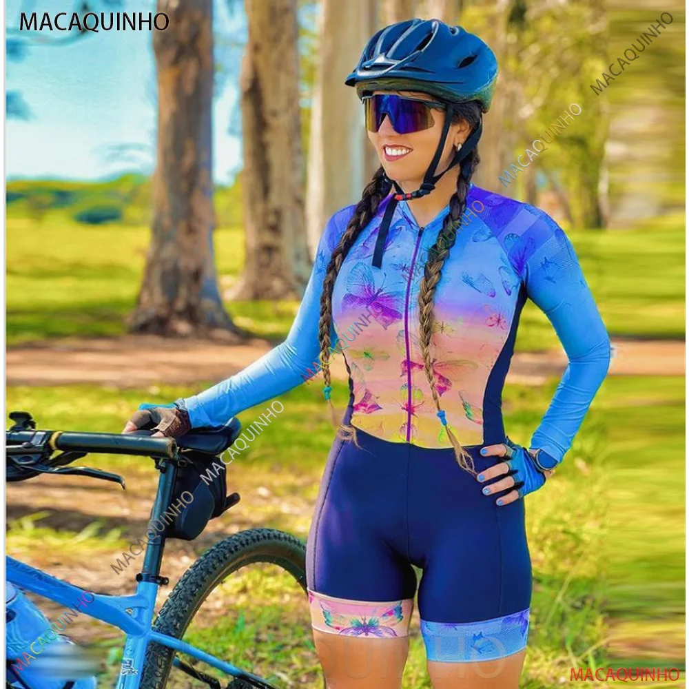 

Female Long Sleeved Mountain Bike Jumpsuit Clothing Bicycle Triathlon