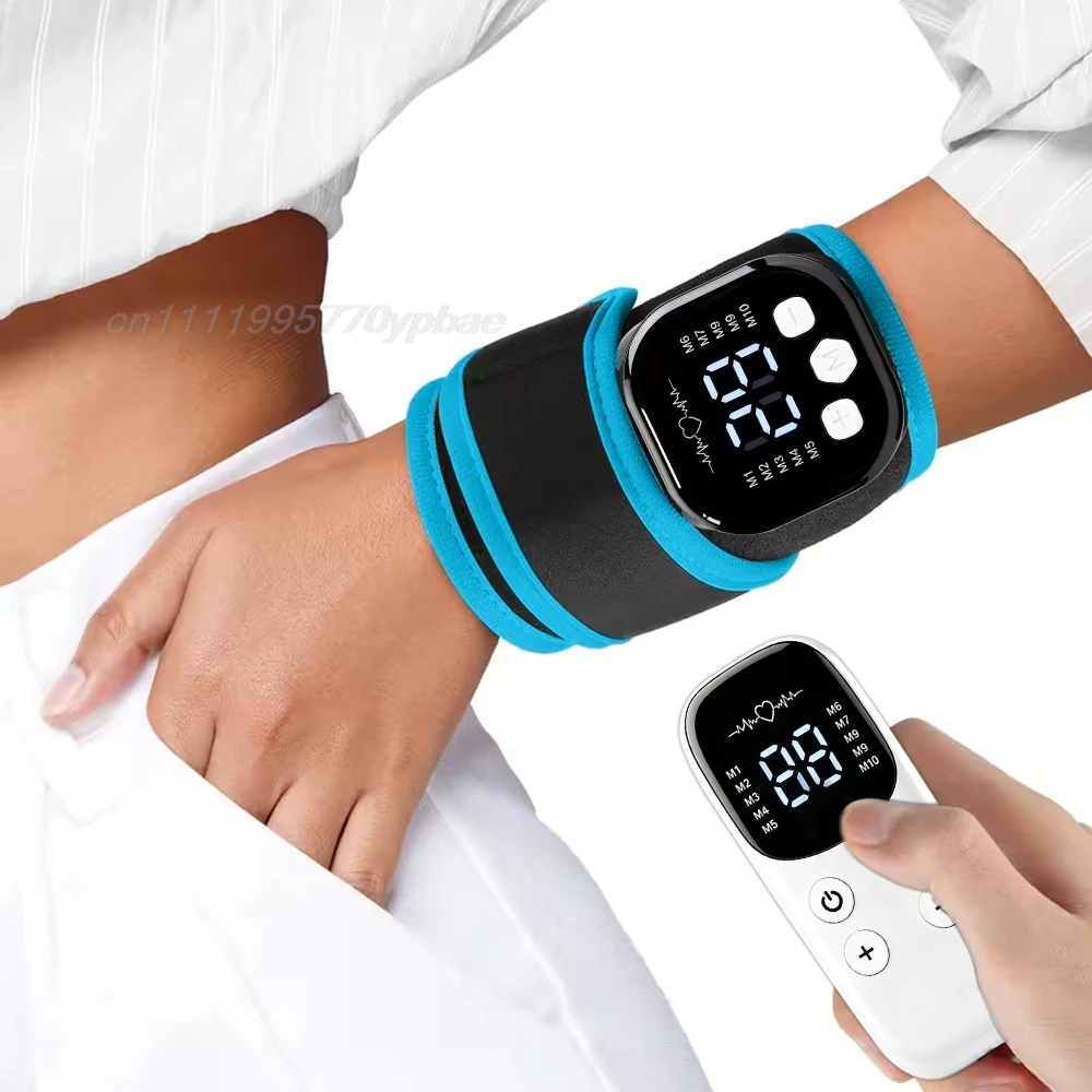Cordless Wrist Massager  USB Rechargeable Wrist Brace Wrap with Massage for Wrist Carpal Tunnel Fatigue Relief for Home Office