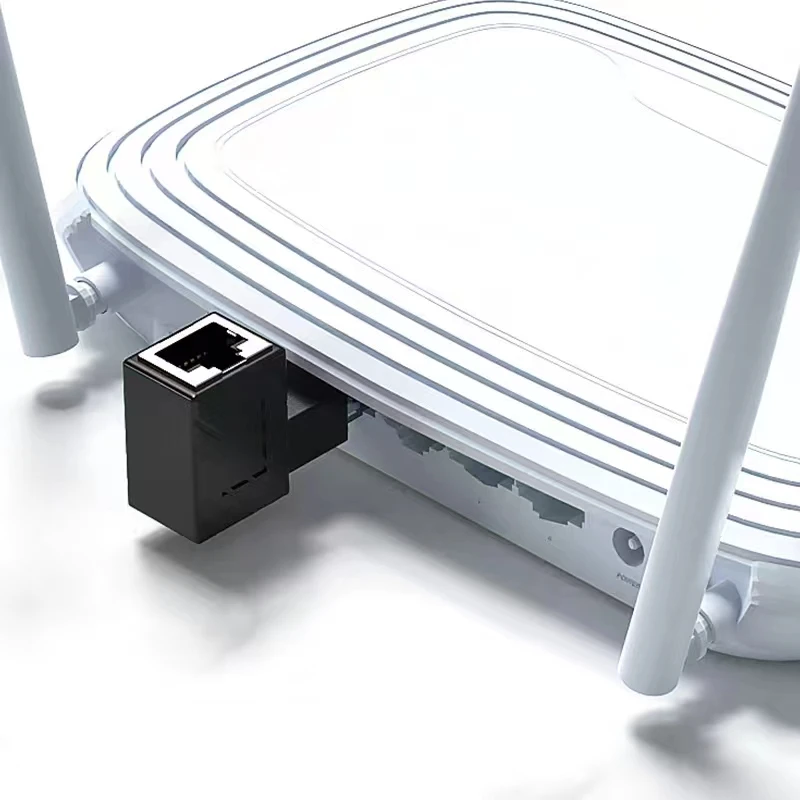 90 Degree Ethernet Adapter, Male To Female Elbow Extension Cable, Class 5, Class 6 RJ45 Broadband Network Connector