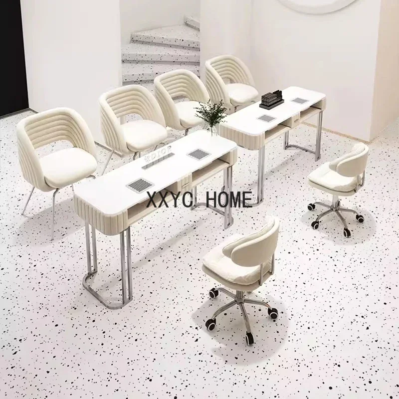 Modern Manicure Table Commercial Beauty Nail Supplies Exquisite Table Vanity   Mesas De Manicura Nail Bar Furniture