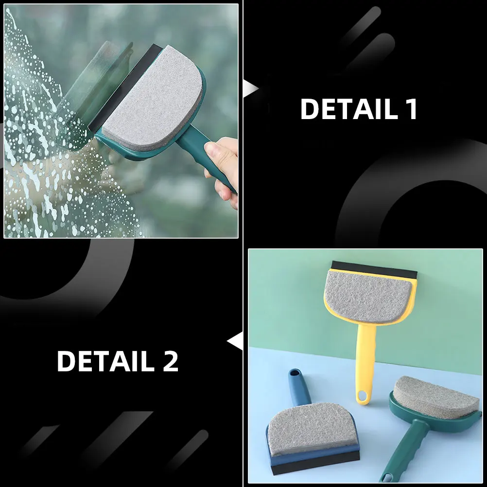 

3pcs Cleaning Brush Glass Squeegee Window Cleaner Multifunctional Ceramic Tile Scrub Kitchen Bathroom Durable PP Sponge Rubber