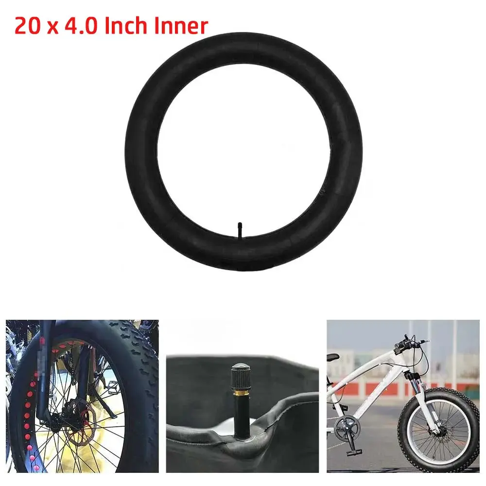 New 20 x 4.0 Inch Bicycle Inner Tube Rubber Thicken MTB Inner Tube Wided Black Snow Bike Spare Tube For Snowmobiles Bicycles