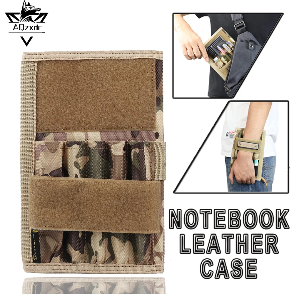 

Tactical Notebook Leather Case Outdoor Camouflage Diary Pen Case Cover with Pen Holder CS Hunting Paintball Shooting Equipment