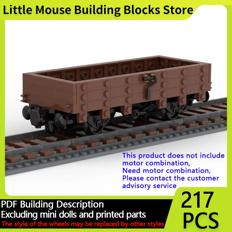 

City Car Model MOC Building Bricks Railway Gondola Wagon 2 Axles Modular Technology Gifts Holiday Assemble Children Toys Suit