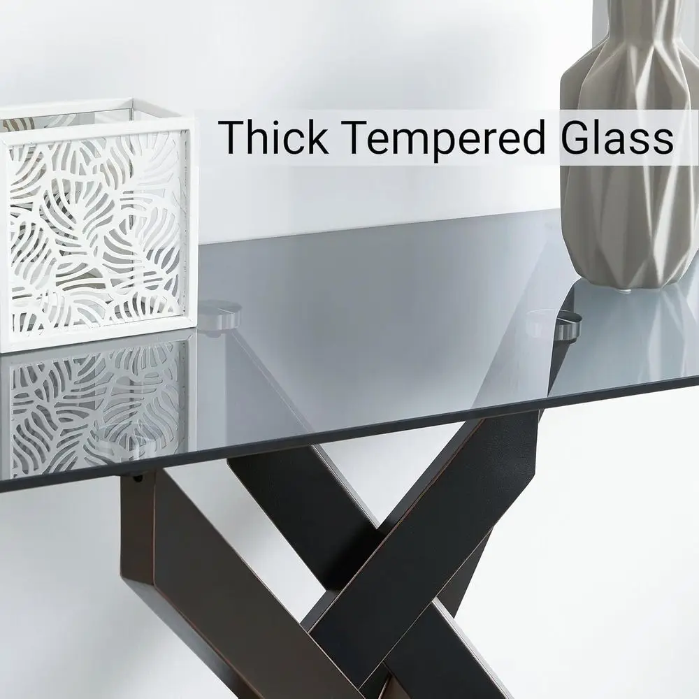 طاولة أريكة حديثة ضيقة مع سطح زجاجي رمادي وأرجل معدنية سوداء، حافة ذهبية، 45 لتر × 18 عرض × 30 ساعة