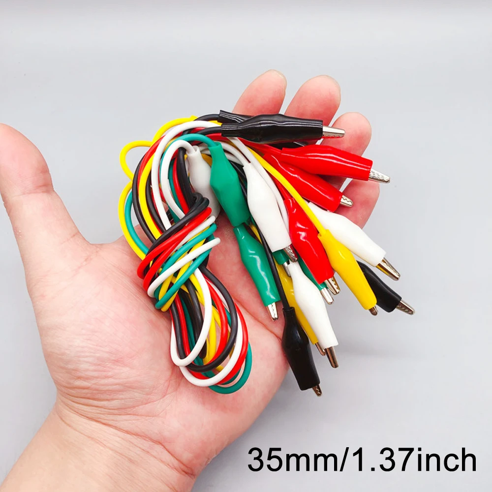 10pcs 50cm Clip Number 28/35/45mm Alligator Clips with Wires, Jumper Wires with Alligator Clips for Electrical Alligator Clip